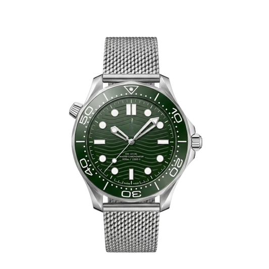 Ocean Diver Pro 42 – Green Dial | Stainless Steel Mesh Bracelet